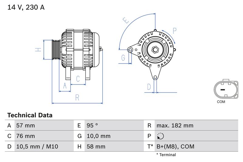 12317804266BO1 0 986 083 460 Alternator